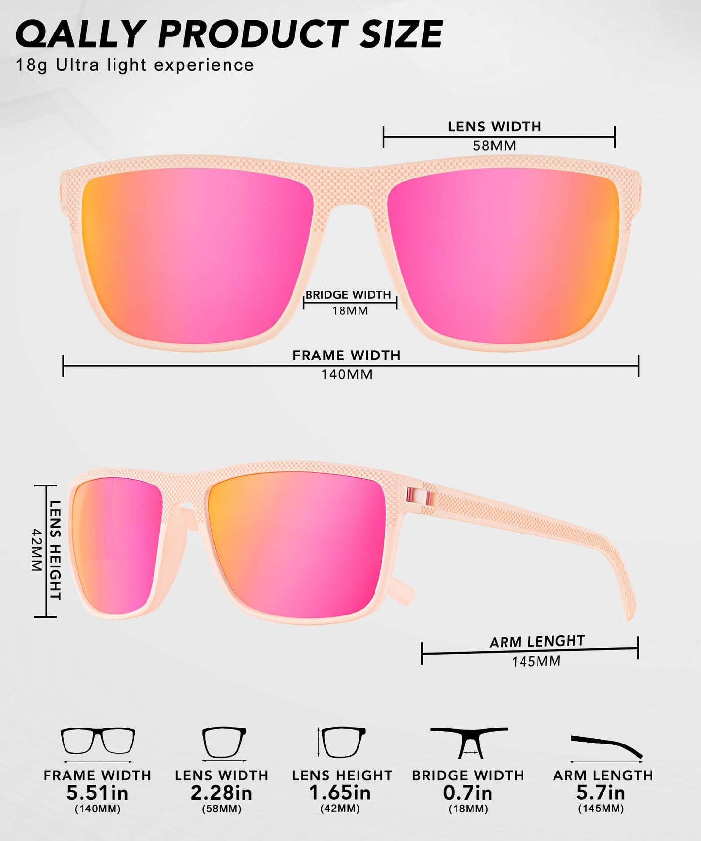 QALLY Polarized Sunglasses Men, Mens Sunglasses Polarized UV protection Lightweight Sun Glasses for Driving Fishing Golf