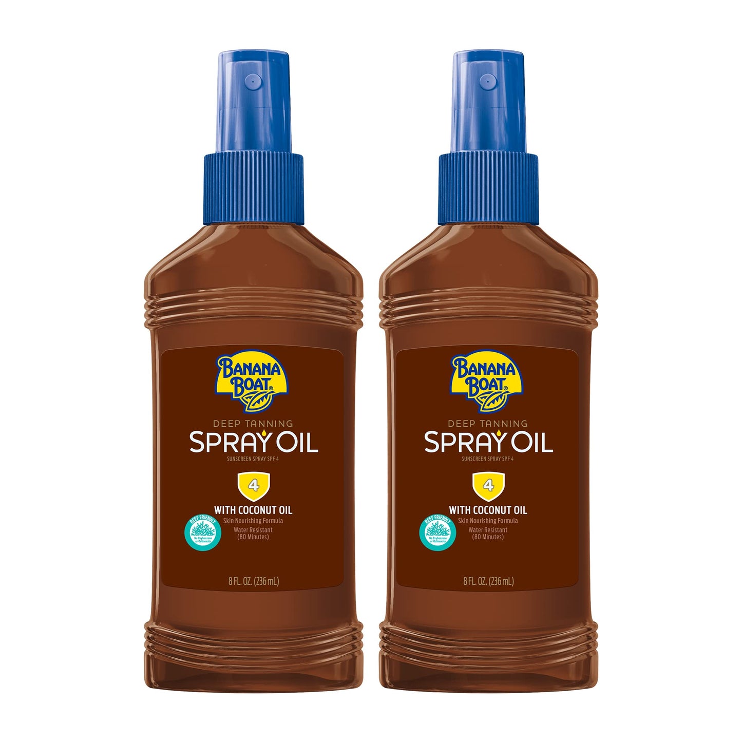 Banana Boat Deep Tanning Oil Spray SPF 4, 8 oz (2 pack)