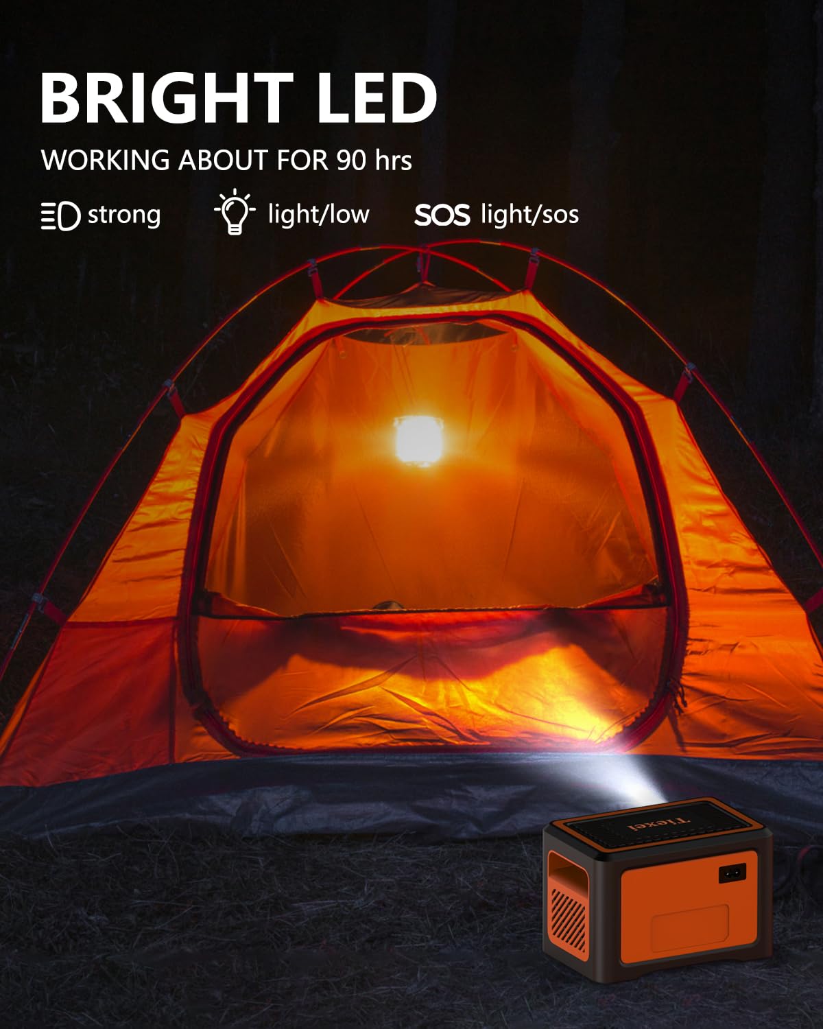 Tiexei S1 Portable Power Station,192W Camping battery generator,Solar power station,electric generator with AC Outlet 100W for Home Backup Outdoor Emergency Camping RV with Bluetooth