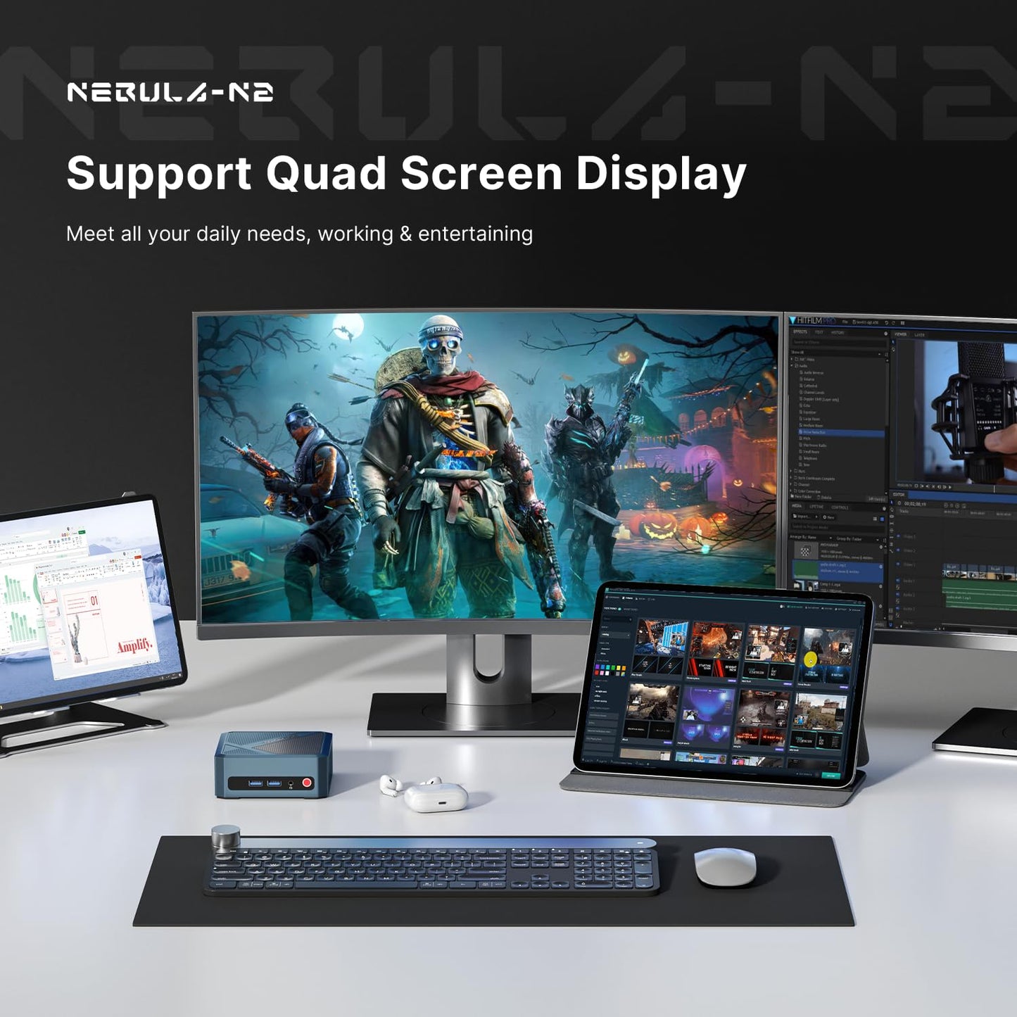 origimagic N2 Mini PC, Ryzen 5 6600H (6C/12T, 4.5GHz), 32GB DDR5 RAM, 512GB NVMe SSD, Mini Computers Dual USB4, Mini Computers Quad Display, WiFi 6E, BT5.2, 8K UHD, Light Gaming & Office