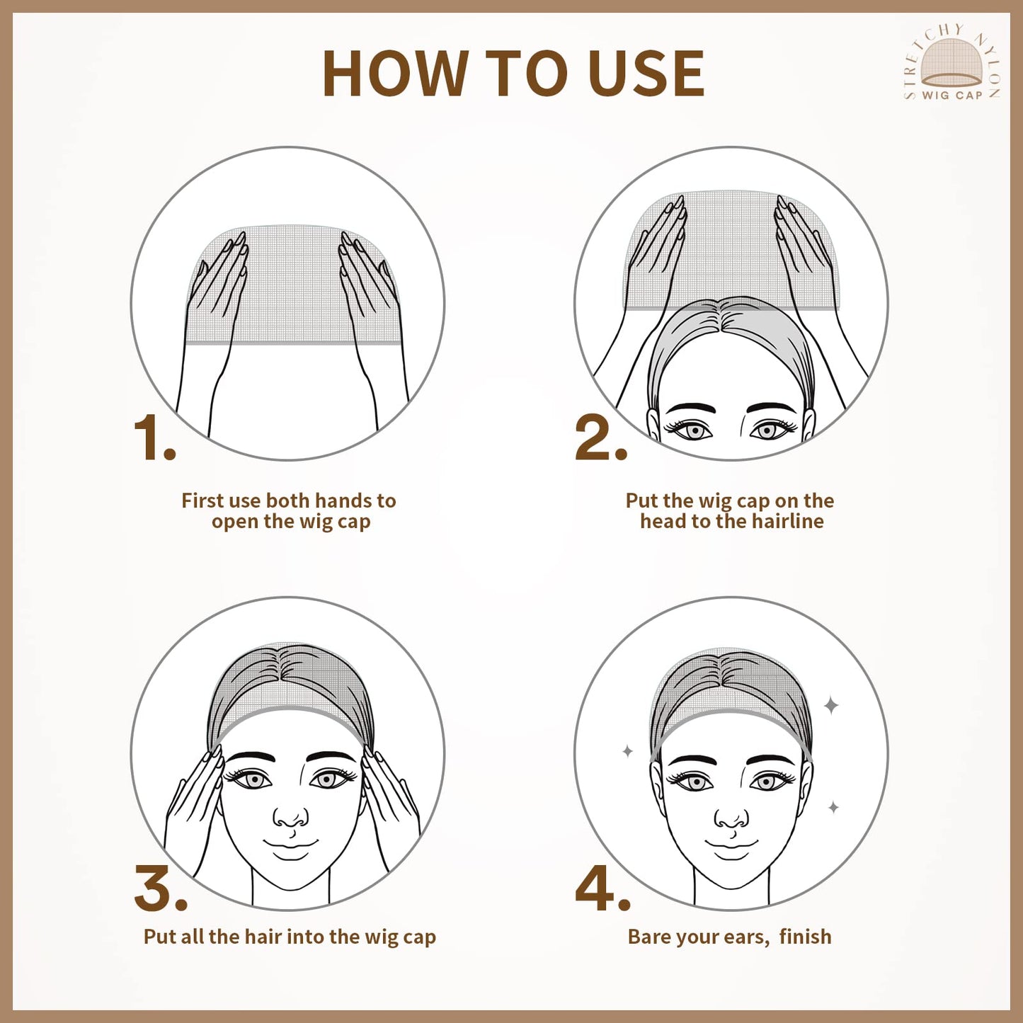 Teenitor 20pcs Bald Cap Set - Breathable, Invisible Stocking Wig Cap for Lace Front, Sheer Caps, Black