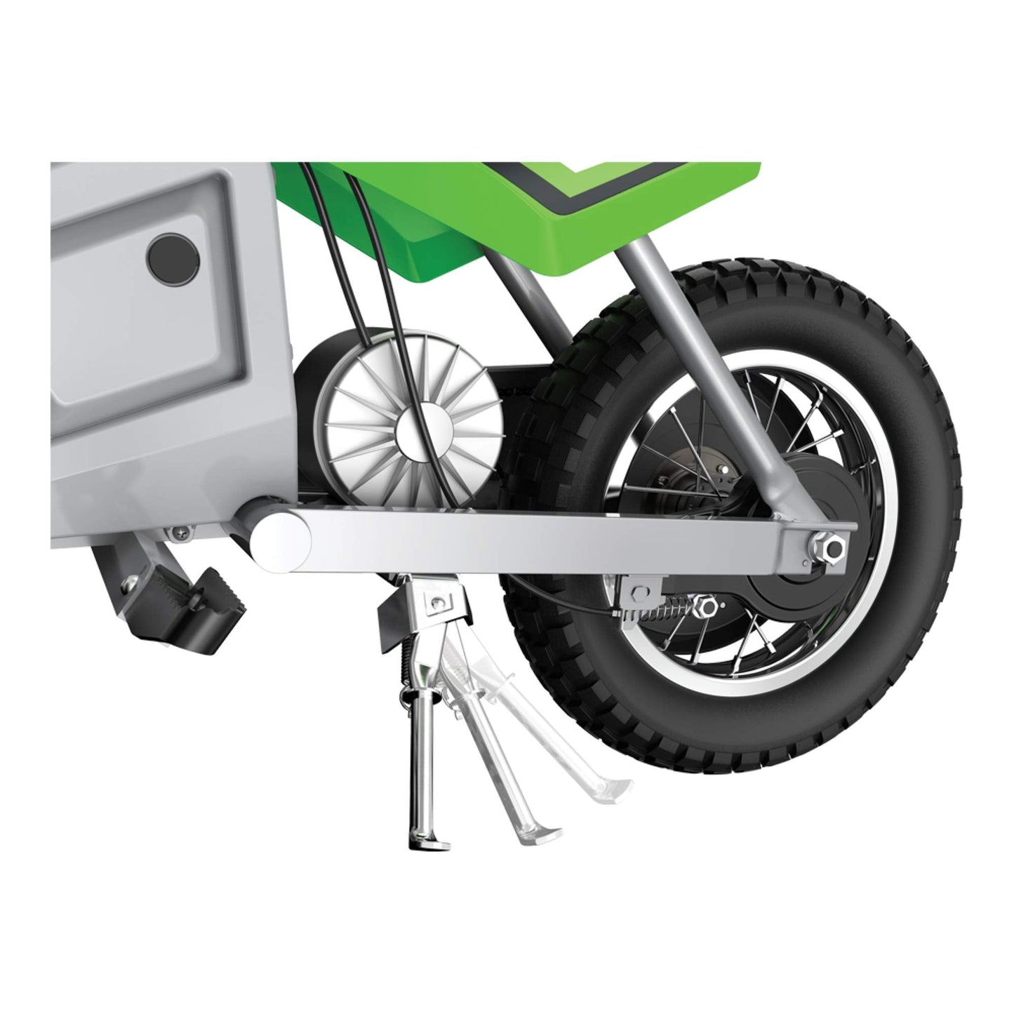 Razor MX400 Dirt Rocket 24V Electric Toy Motocross Dirt Bike with Hand-Operated Brakes and Retractable Kickstand, Green (2 Pack)