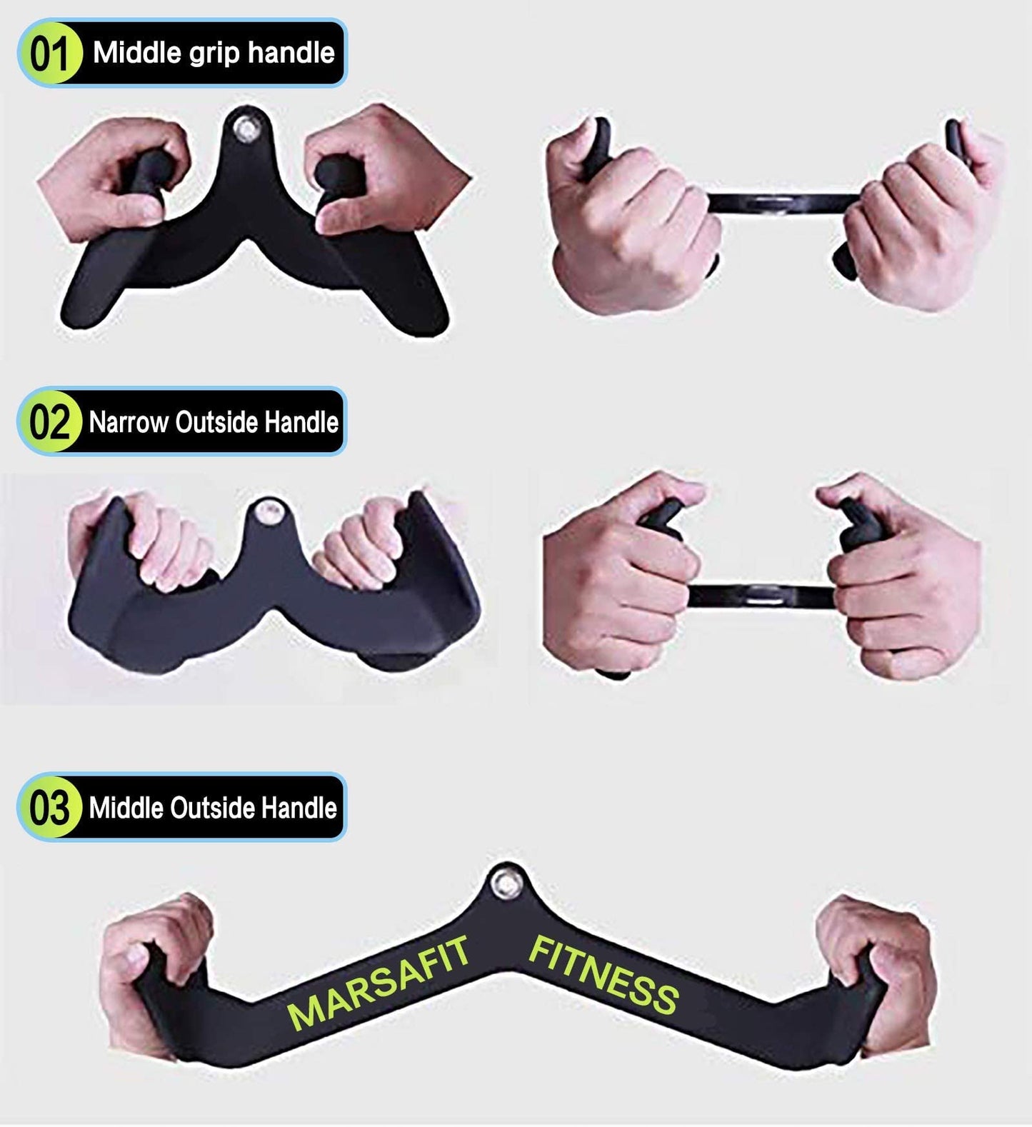Home Gym Fitness Rowing T-bar V-bar Pulley Cable Machine Attachments, Bicep Curl Tricep Lat pulldown Bar Back Strength Training Handle Grips Lat Pull Down Bar Press Down Exercises (Style 2)