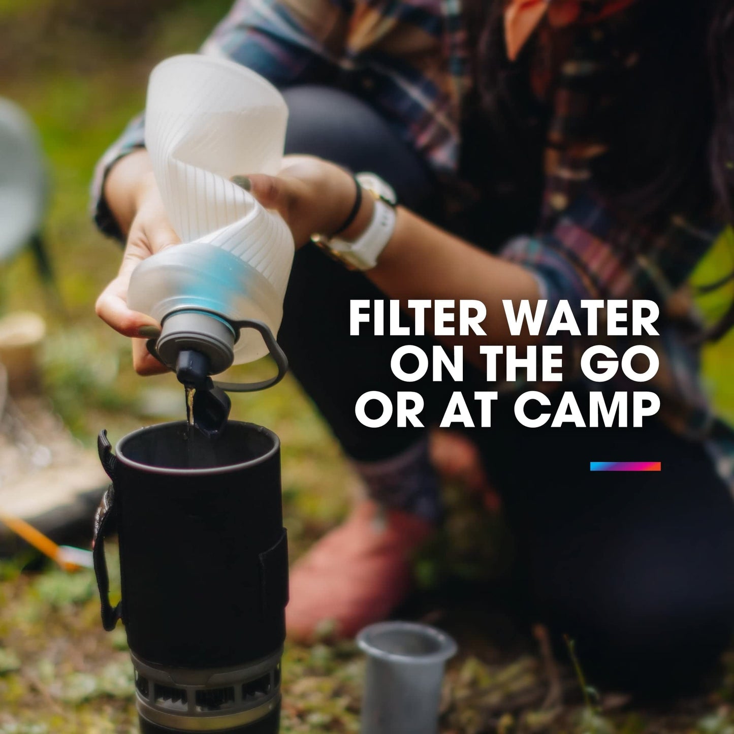 HydraPak 42mm Filter Cap - Water Filtration Accessory - Fast Flow - Perfect for Hiking, Endurance Sports, Camping, Travel, and Emergency Preparedness