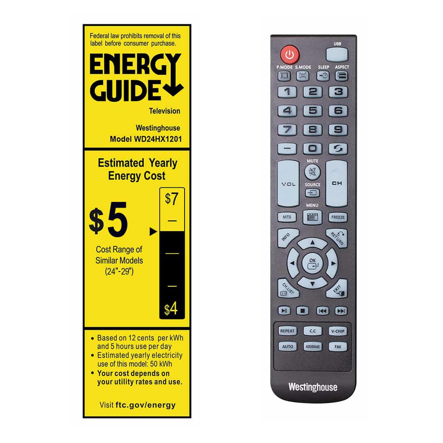 Westinghouse 24 Inch TV, 720p HD LED Small Flat Screen Non-Smart Television with HDMI, USB, VGA, & V-Chip Parental Controls, Monitor for Home, Kitchen, RV Camper, or Office
