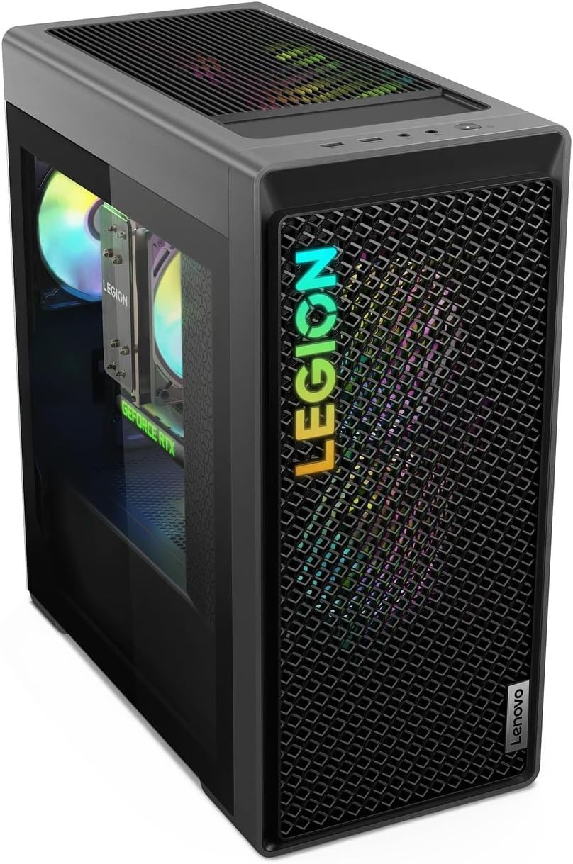 Lenovo Legion Tower T5 Gen 8 Gaming Desktop PC, AMD Ryzen 7 7700 Processor with RTX 4070 Ti Super 16GB GDDR6X, WiFi 6E, BT5.3, KB, Mouse Set, Windows 11 Pro, Office Pro Lifetime (32GB RAM | 2TB SSD)