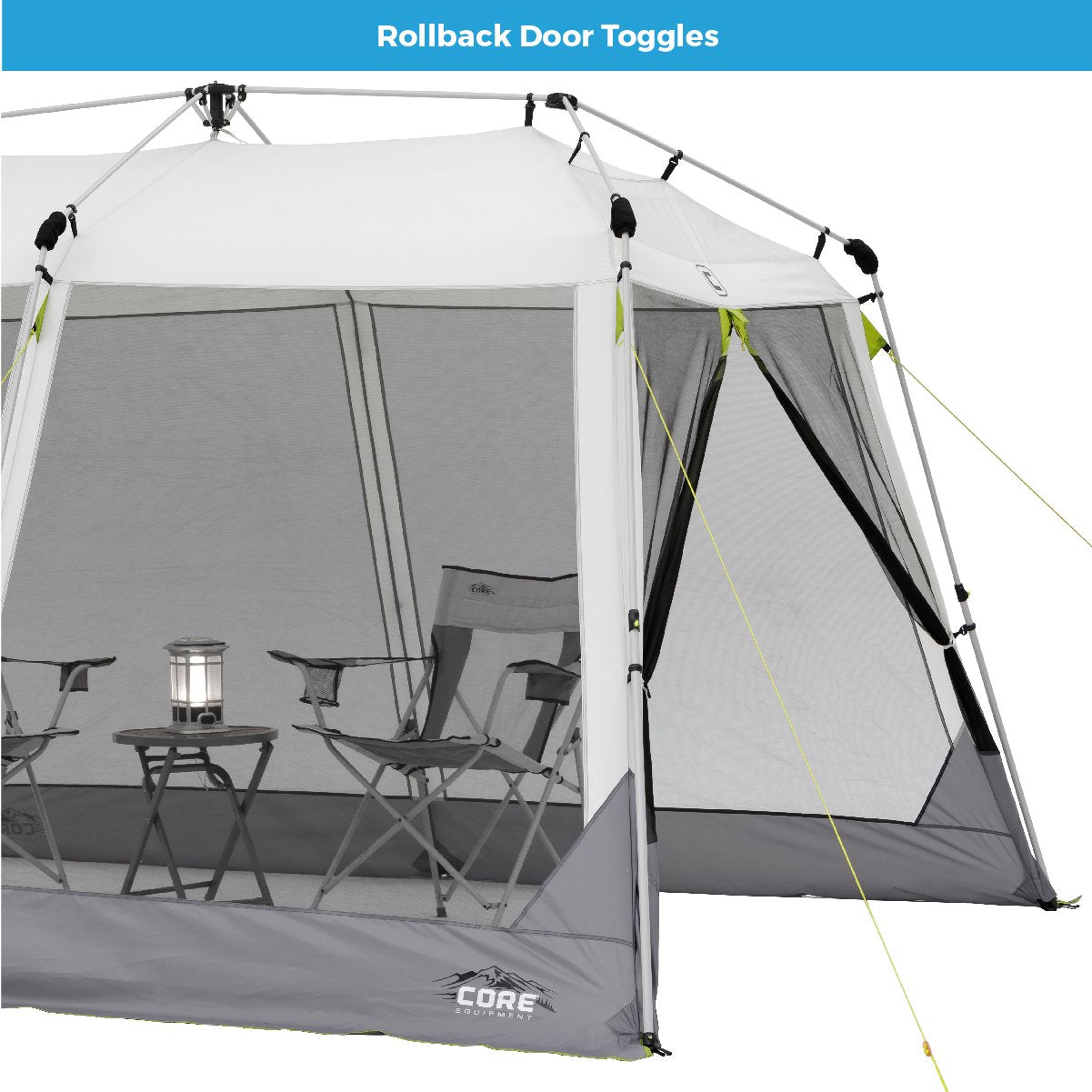 CORE 12'x10' Instant Screen House | Folding and Portable Large Pop Up Canopy Shelter with Included Carry Bag | Perfect for Family Camping, Outdoor, Picnic, Backyards, BBQ, Tailgate, Patio and Party