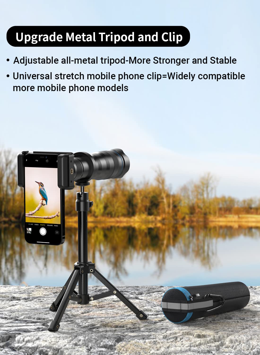 APEXEL 36x High Power HD Telephoto Lens Kit | Zoom Camera Lens with Tripod & Universal Clip | iPhone/Samsung/Android | Wildlife Photography and Observation