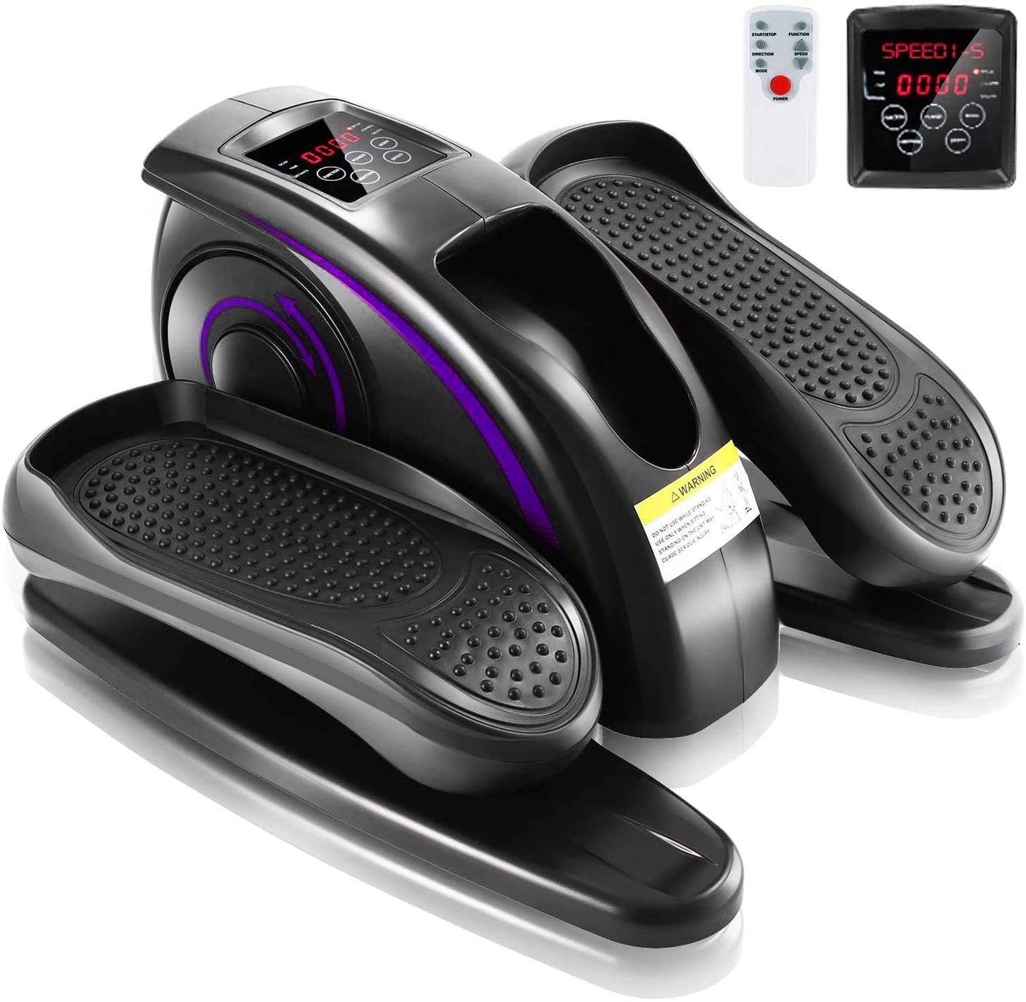ANCHEER Under Desk Elliptical Machine, Electric Seated Pedal Exerciser, Mini Elliptical Machines for Seniors, LCD Display Monitor, Remote Control, Leg Exerciser for Home (Training Purple)