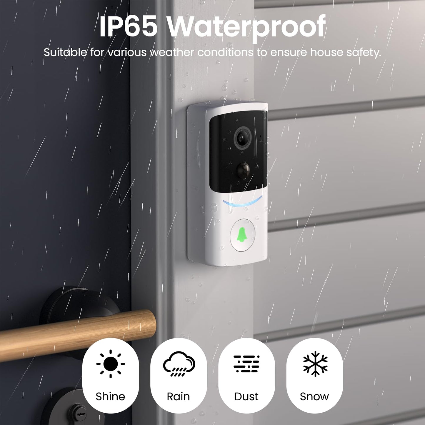 INFIYA Video Doorbell Camera Wireless-2K Outdoor Front Door Camera with Chime Included for Home Security, Easy Installation, AI Human Detection, Instant Alerts, Night Vision, Two-Way Audio, M1 White