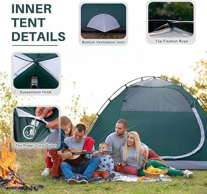 1/2/4/5/6 Person Dome Tents for Camping, Lightweight Portable Backpacking Tent, Small Easy Set Up Outdoor Waterproof Camping Hiking Tent for Adults