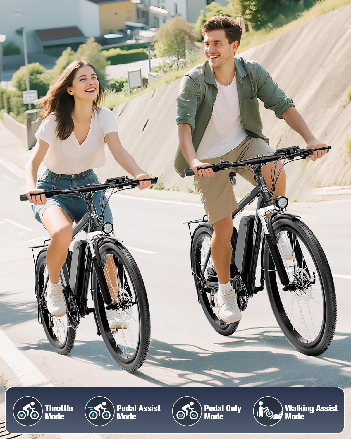 ZNH Electric Mountain Bikes 750w Peak Motor Ebikes with 48V 624Wh Battery 26 in Step Over E Mountain Bike for Commuter 26Mph Electric Bicycle for Adult Up to 80 Miles,21 Speed and Suspension Fork