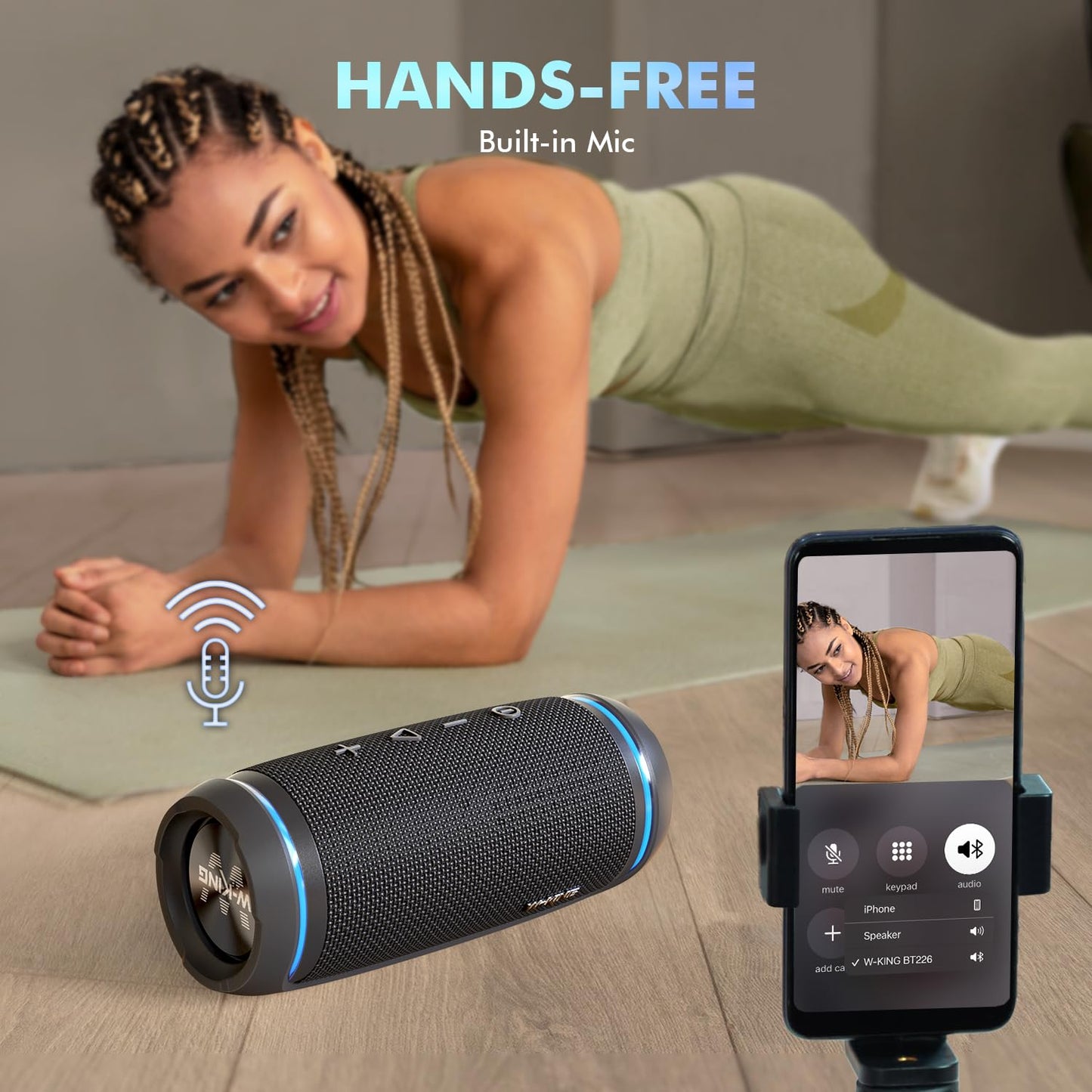 W-KING 36W Portable Speakers Bluetooth Wireless, IPX6 Waterproof Bluetooth Speaker Loud, Powerful 360° Sound, Hi-Fi Audio, BT5.4, 30H Battery, Stereo Pairing, EQ for Outdoor, Travel, Home, Beach, Bike