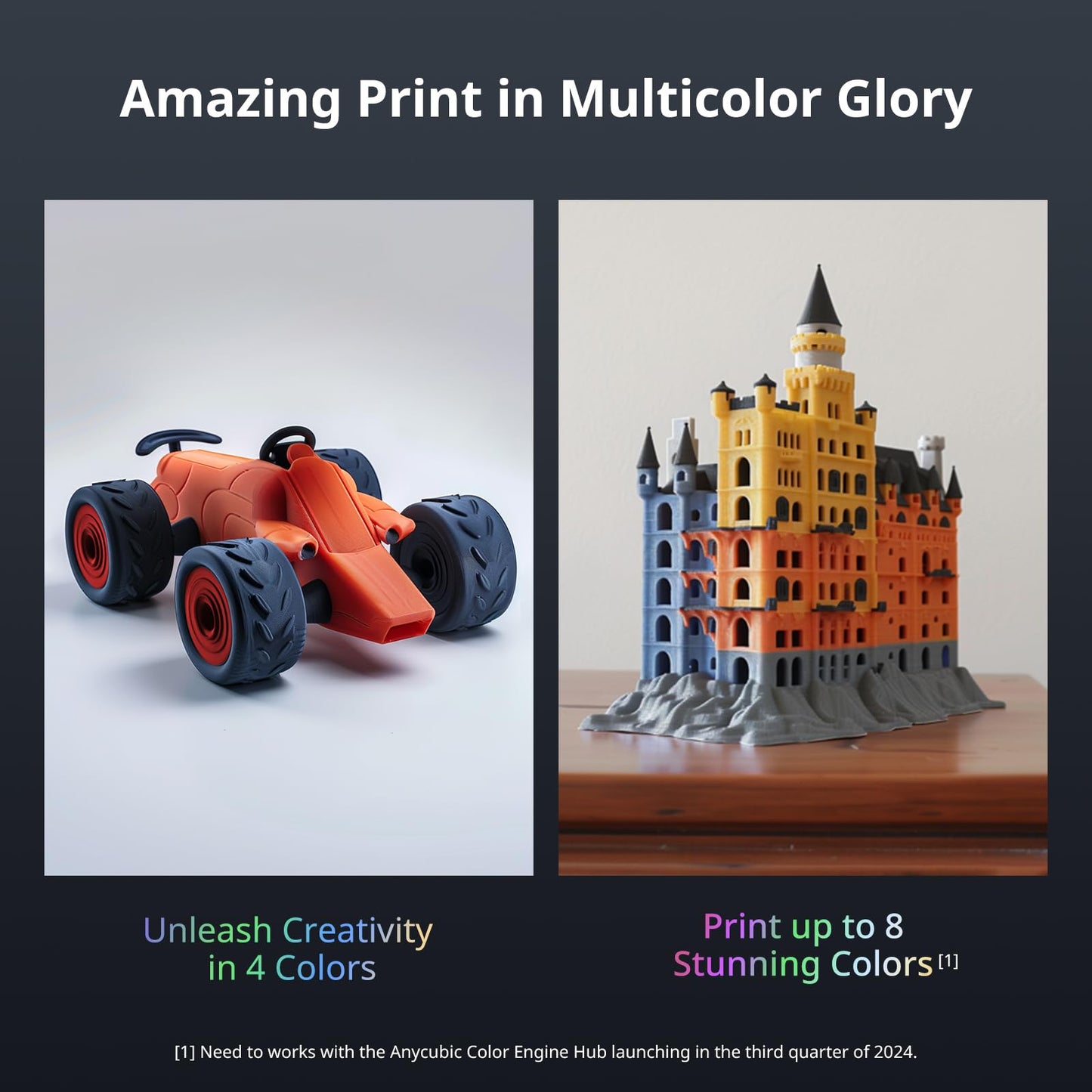 Anycubic Kobra 3 Combo 3D Printer, Multi-Color 3D Printer 4 Colors, Max 600mm/s Print Speed with ACE Pro Sealed Storage Keep Filament Dry, Print Smooth Ideal for All Skill Levels 9.8"x9.8"x10.2"