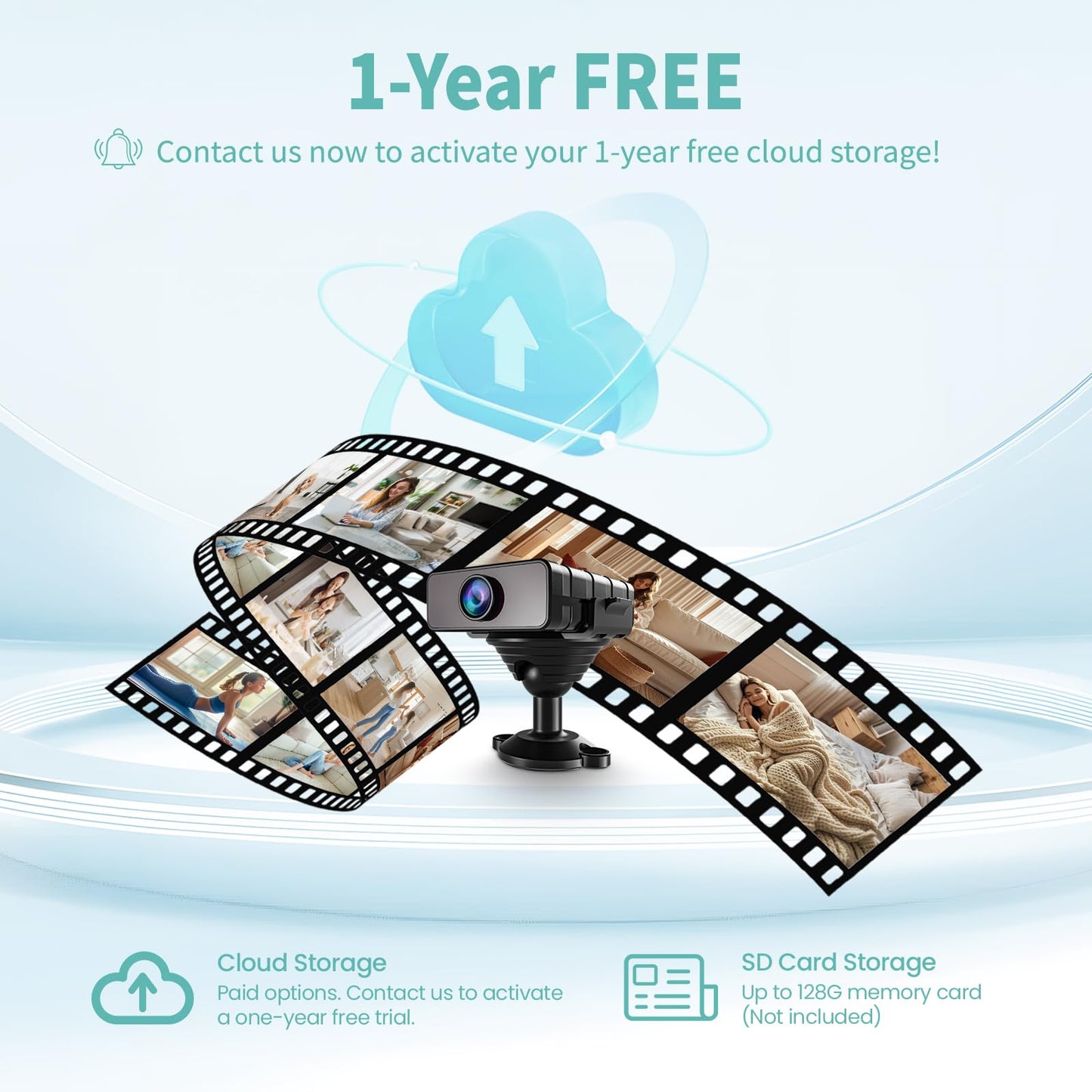 Hidden Camera, Nanny Cam for Home | 2025 4K HD Mini Security Camera, Free Cloud & SD Storage, Works with/Without WiFi for Baby/Pet/Nanny Monitoring