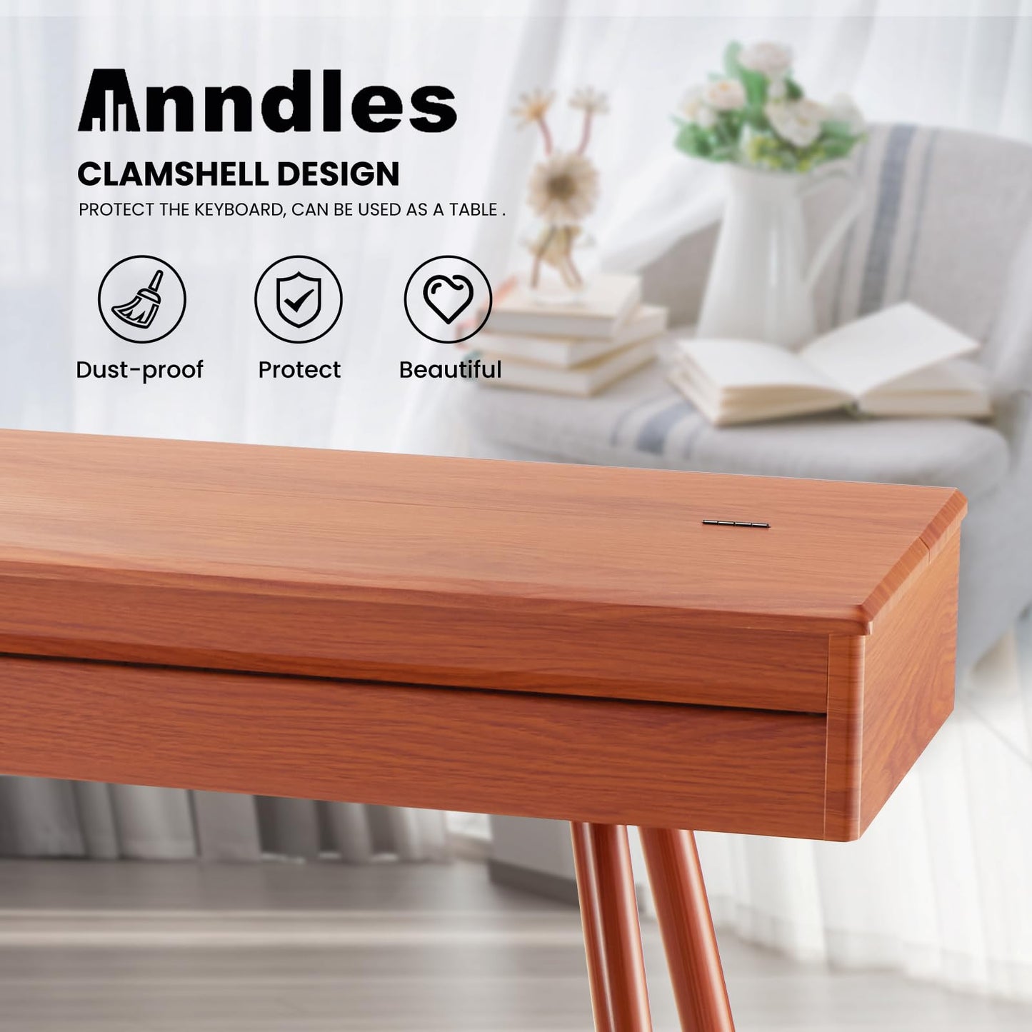 Anndles Keyboard Piano,Digital Piano Weighted For Beginner,Electric Piano 88 Keys,USB MIDI and Headphone Jack,Three Pedal