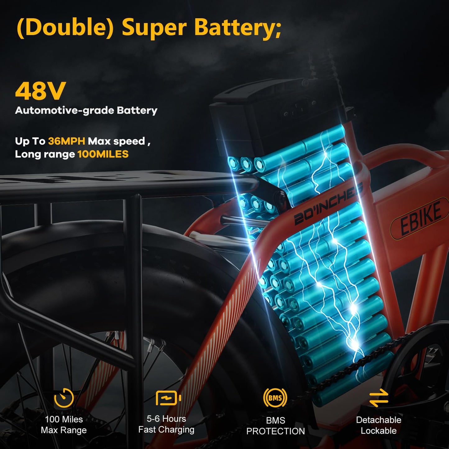 DriftGod Folding Electric Bike for Adults β 1000W Motor, 20"x3" Fat Tire, 48V Removable Battery, All-Terrain E-Bike with 7-Speed, Front Suspension β Powerful Foldable Ebike for Commuter