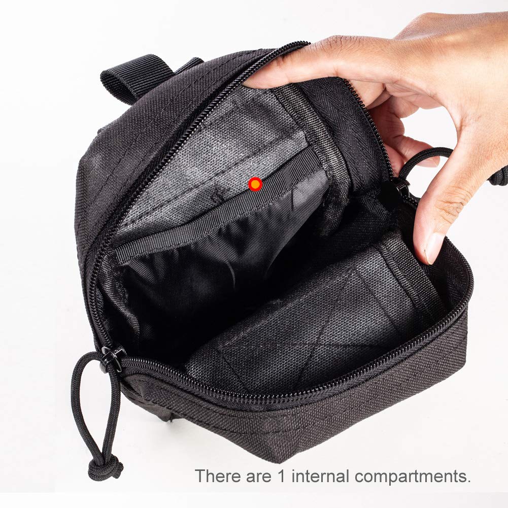 Upgraded Sports Water Bottles Pouch Bag, Tactical Drawstring Molle Water Bottle Holder Tactical Pouches, Travel Mesh Water Bottle Bag Tactical Hydration Carrier (Black_WaterPouch-Small Pouch)