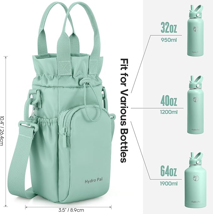 Insulated Water Bottles 40 oz with 2 Leak Proof Lids & Water Bottle Holder, Wide Mouth Sport Water Bottle with Straw, Reusable Stainless Steel Water Flask, Double Walled Vacuum Thermos