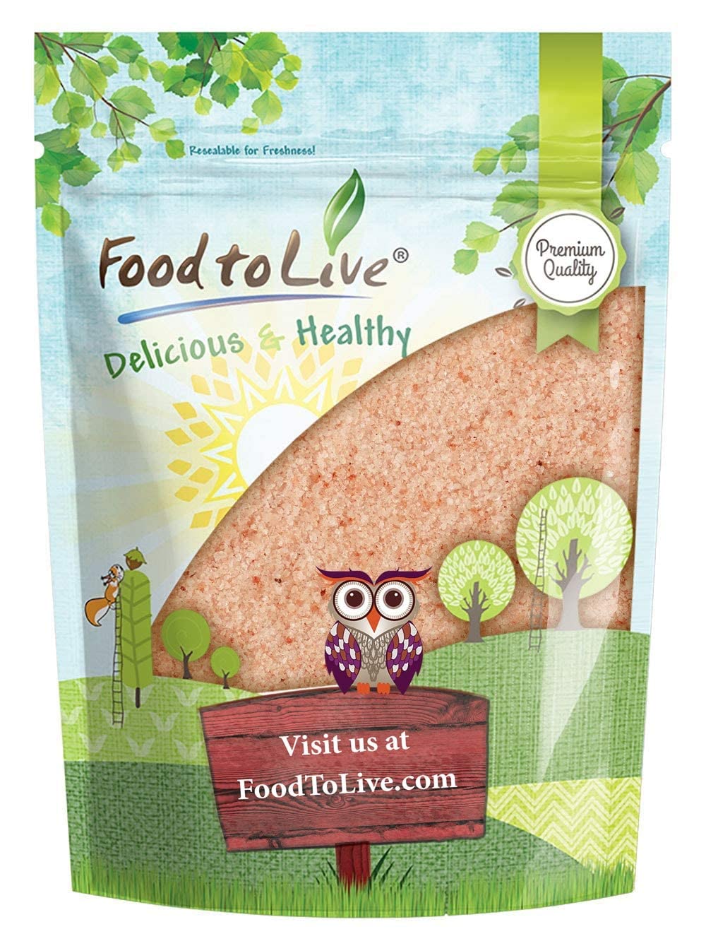 Food to Live Himalayan Pink Salt, 2 Pounds – Fine Grind, Pure, No Additives, No Preservatives, Vegan, Kosher, Bulk. Basic Seasonings. Packed with Minerals. Great for Cooking, Baking, Salt Shakers.