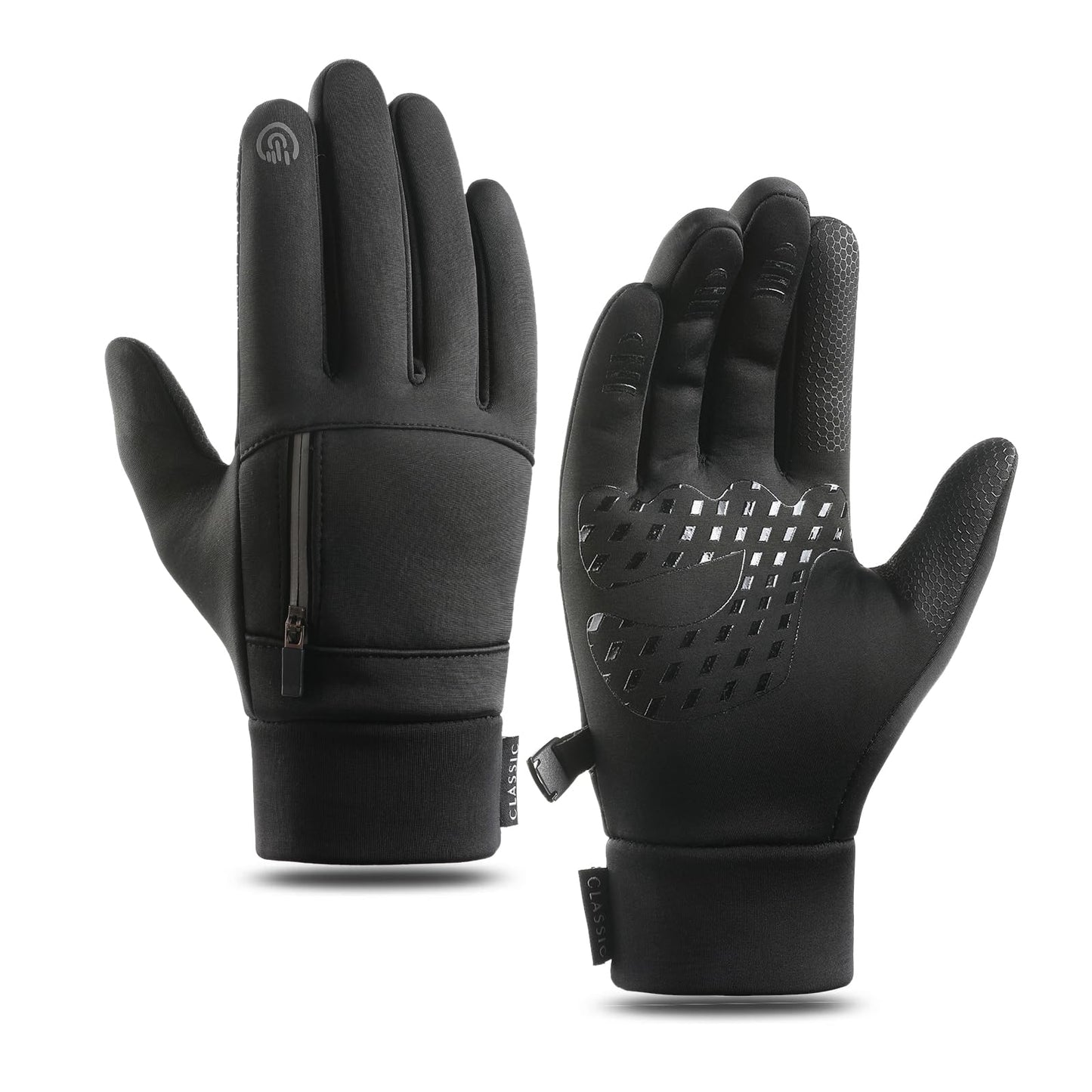 AIJIEKE Winter Gloves for Men Women, Cold Weather Gloves, Windproof Warm Gloves, Touch Screen Gloves, Waterproof Gloves for Work, Sports Running Gloves for Driving Fishing Cycling, XL