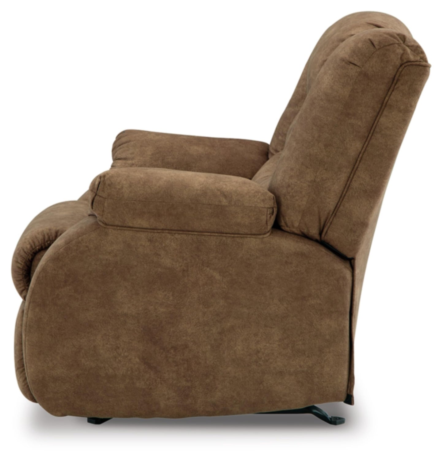 Signature Design by Ashley Partymate Contemporary Faux Leather Manual Rocker Recliner, Dark Brown