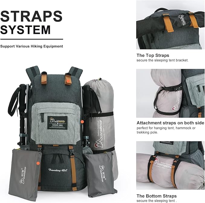 MOUNTAINTOP 40L Hiking Backpack Lightweight Travel Backpack for Men&Women Outdoor Camping Backpacking