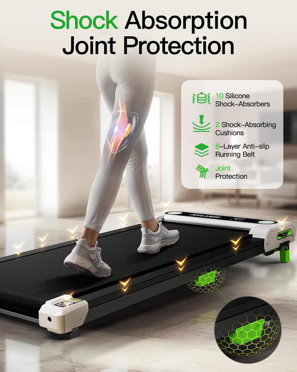 AKLUER Walking Pad with Incline, Under Desk Treadmill for Home, 2.5HP Portable Treadmills with Remote Control, 4 in 1 Incline Treadmill with LED Display