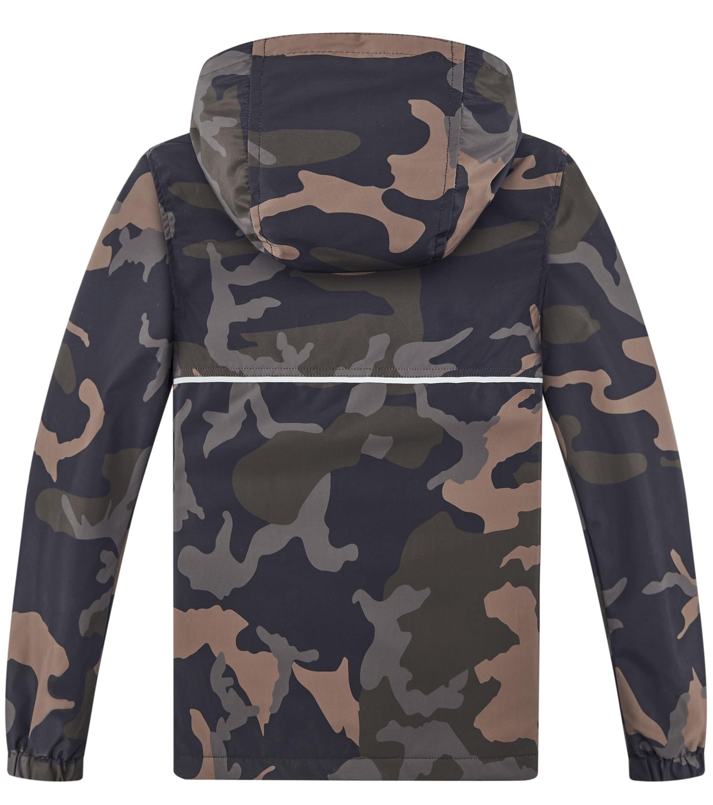 UMMTOM Boys Rain Jackets Lightweight Waterproof Hooded fleece Raincoats Windbreakers for Kids(5-6Y,Brown Camo)