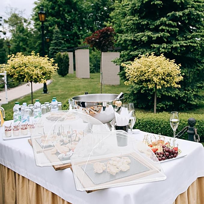 (8Pack) Pop-up Picnic Food Tent Covers, 17x17Inch Foldable Mesh Screen Food Covers for Outdoors, Reusable Food Cover Net Keep Out Flies, Mosquitoes…