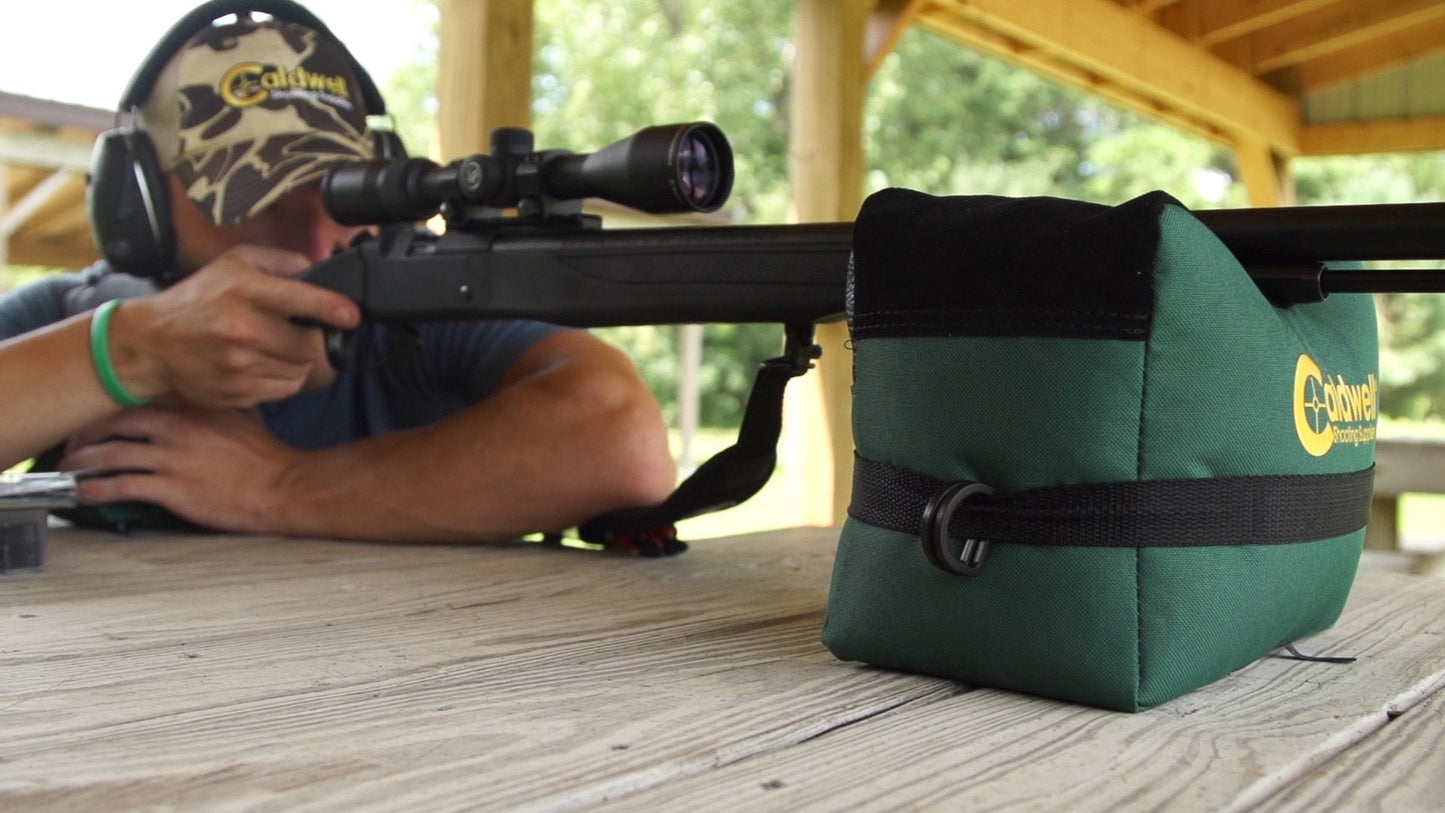 Caldwell DeadShot Boxed Combo Front and Rear Bag with Durable Construction and Water Resistance for Outdoor, Range, Shooting and Hunting, Green/Black