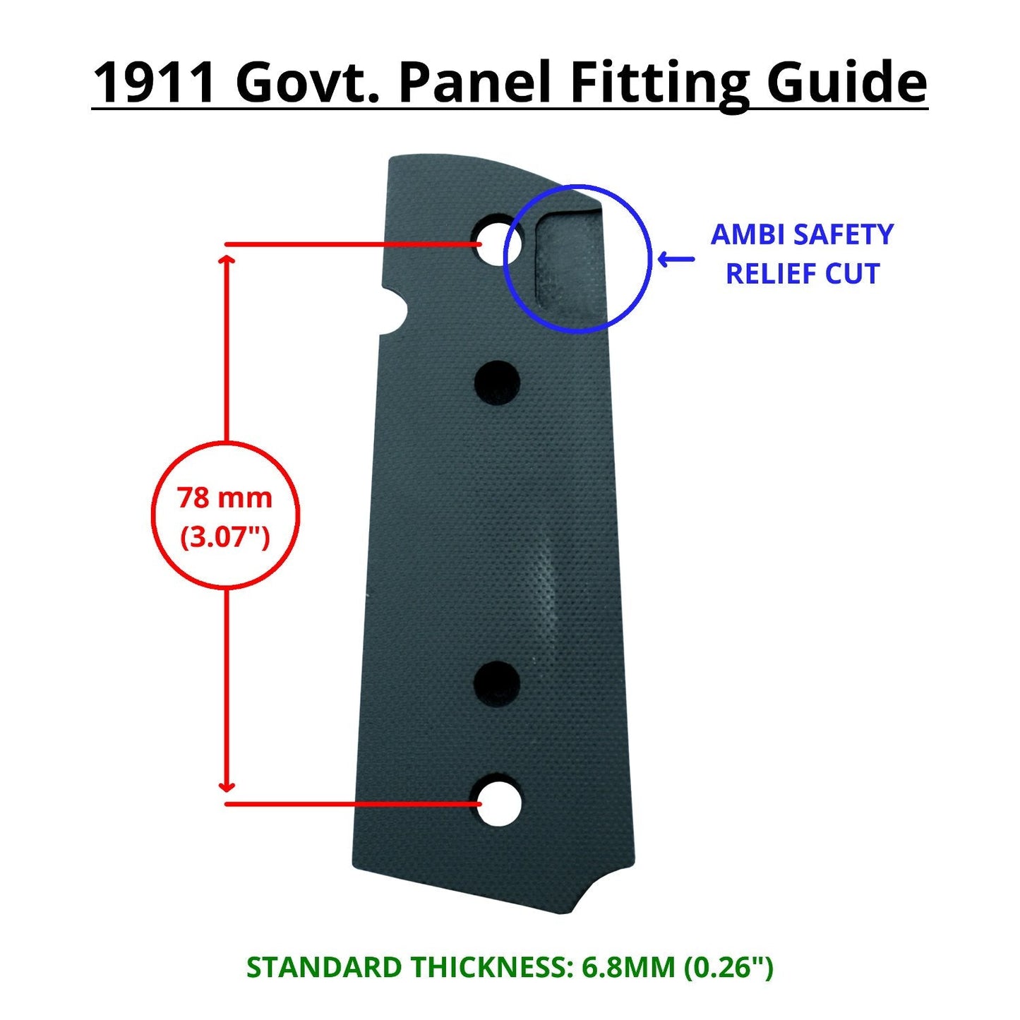 Altamont 1911 Grips - Classic Panel - Full Size 1911 Real Wood Gun Grips w. Ambi Safety fits Most Commander, Standard & Government 1911 Models - Made in USA (CR Walnut)