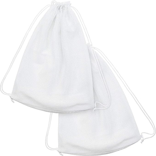 Frienda Mesh Drawstring Backpack Bag Multifunction Mesh Bag for Swimming, Gym, Clothes (White) One piece