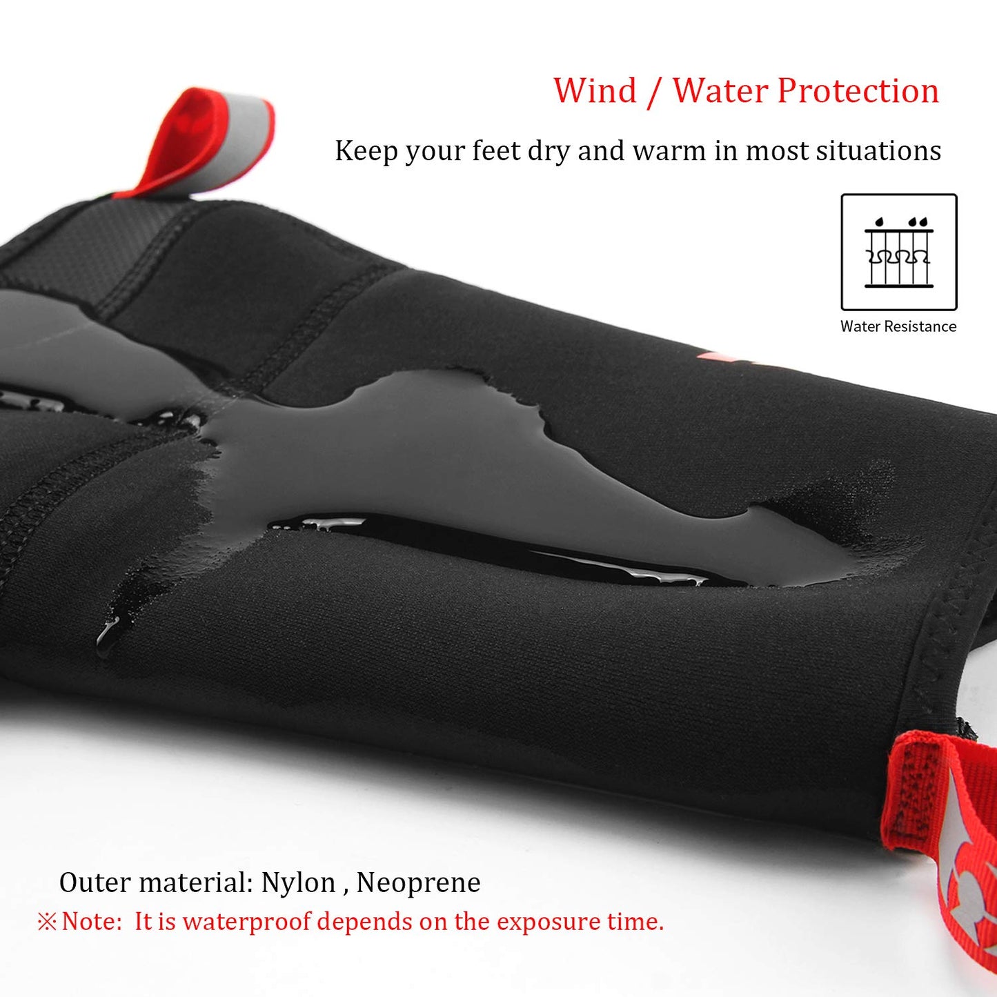 CXWXC Cycling Shoe Covers Neoprene Waterproof,Winter Thermal Warm Full Bicycle Overshoes for Men Women,Road Mountain Bike Booties Black