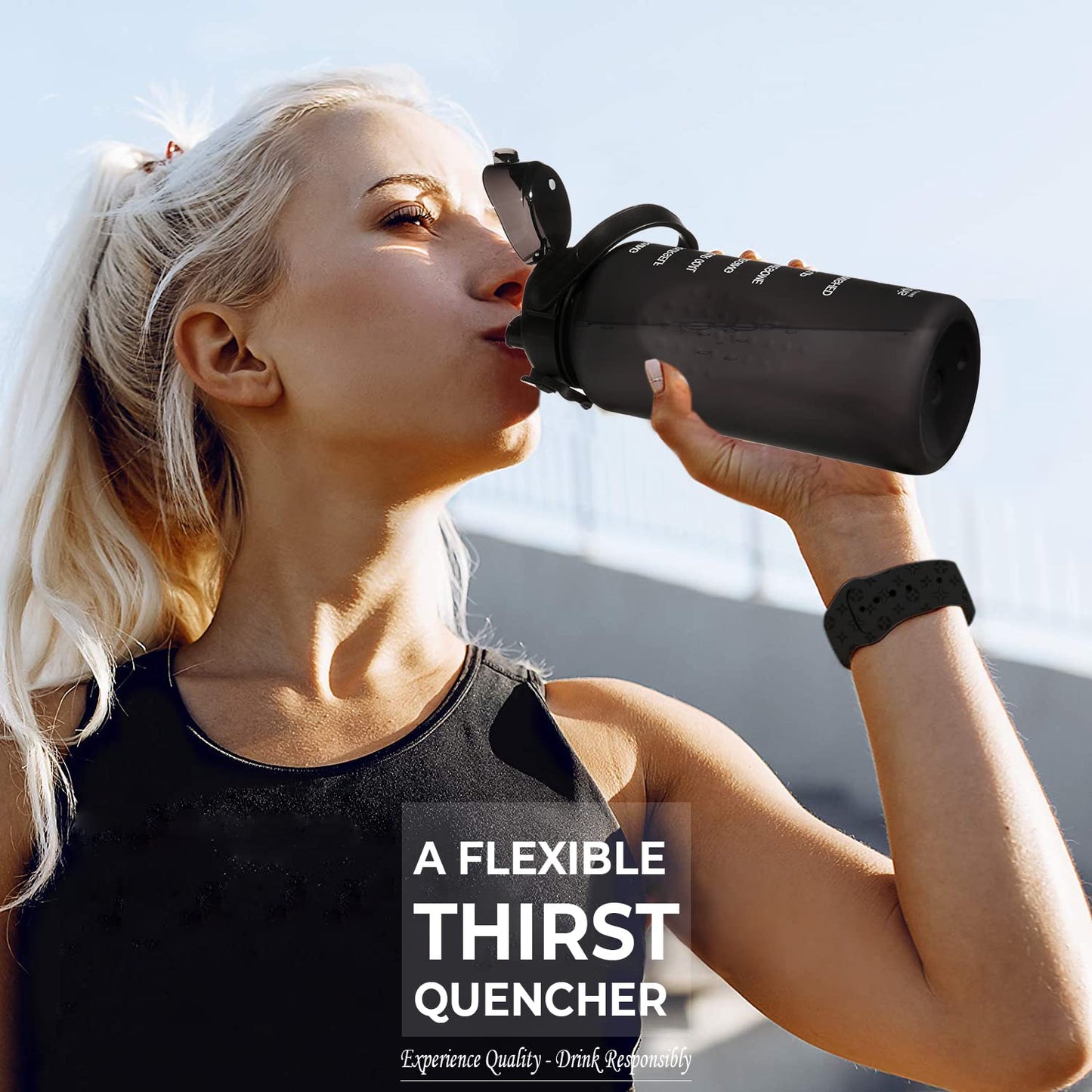 YOU GOT THIS LIVING Motivational Water Bottle with Time Marker,Half Gallon Water bottle with Straw 64 oz/2.2L Gym Water Bottle, Achieve All-Day Hydration SpillProof, BPA FREE