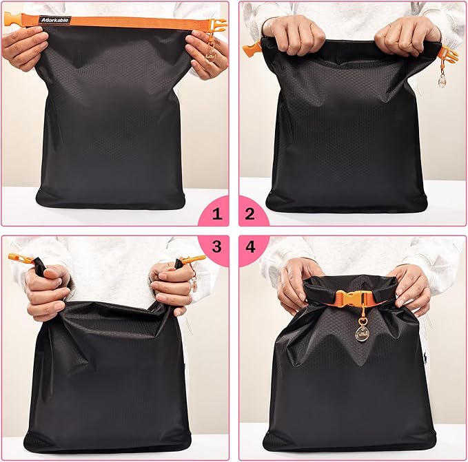 Waterproof Swim Bag for Wet Clothes, Paintable Wet Bag for Beach Swimsuit & Towels Bathing Suit Bag Dry Bag for Kayaking, Soap Travel Case, Fuchsia Band