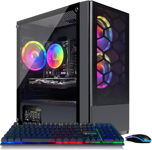 STGAubron Gaming Desktop PC, GeForce RTX 3050 Ti M 8G, Intel Core I7 8th up to 4.10G, 16G DDR4, 1T SSD, WiFi 6, BT 5.2, RGB Fan x4, Windows 11 Home