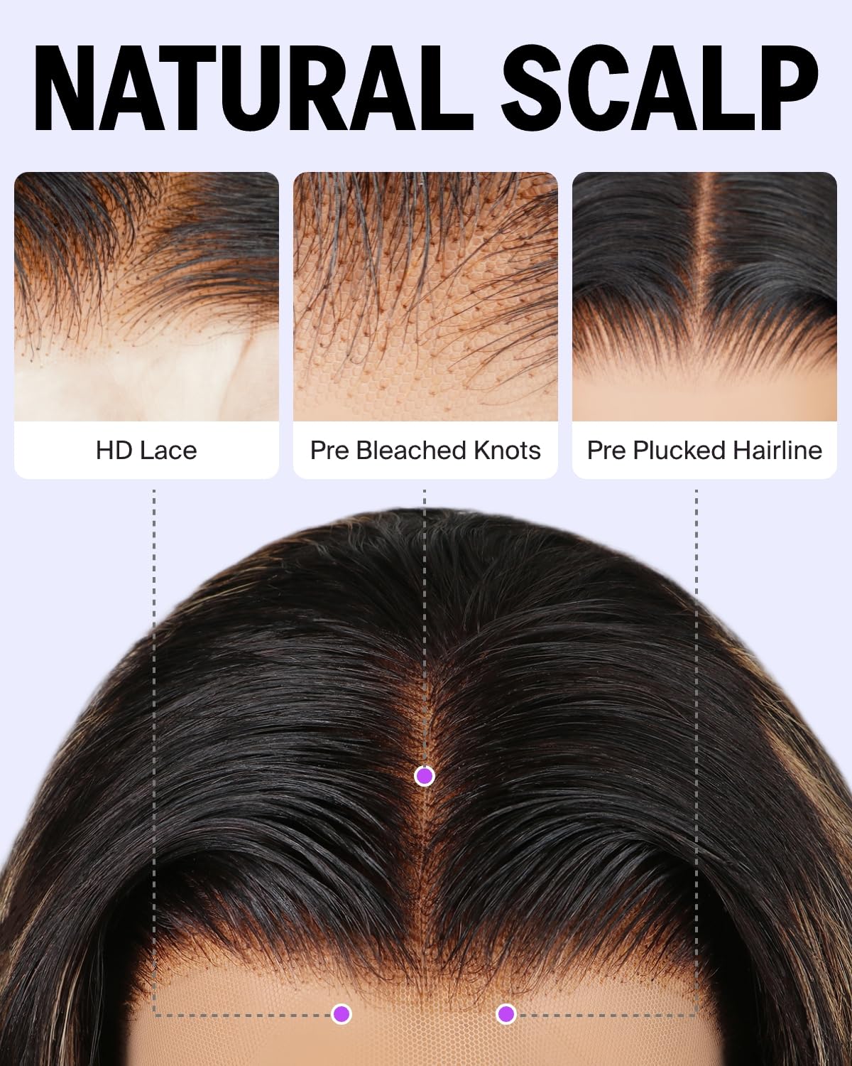 MEGALOOK Highlight Lace Front Wig Human Hair 200% Density Balayage Wig Human Hair 13x4 HD Transparent Lace Front Wigs Human Hair Pre Plucked 30inch FB27#