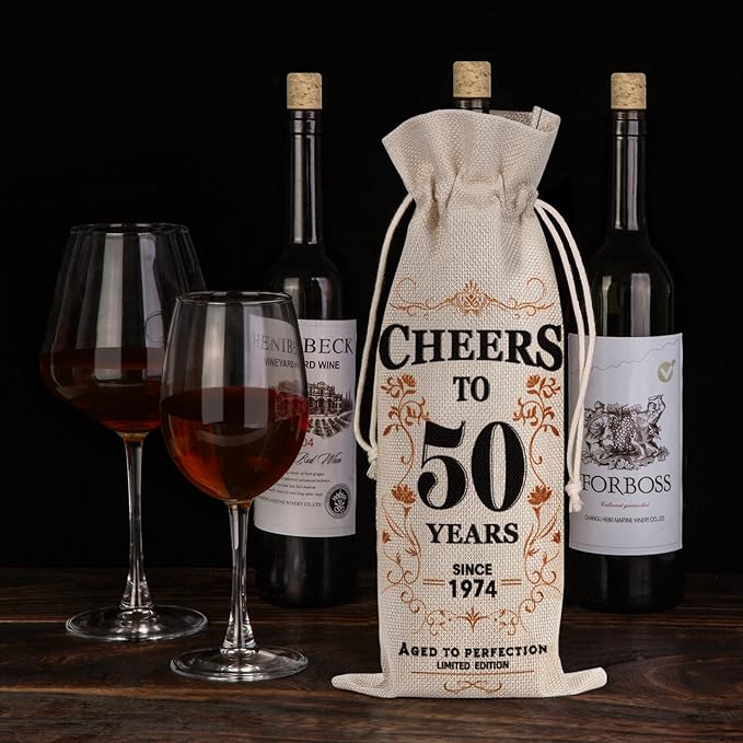 SpringWhisper 40th Birthday Gifts for Women Men Back in 1984 Birthday Gift 40 Years Old Gift Birthday Decoration Wine Bag Gift for Her Him Wine Gift Bag 40th Turning 40