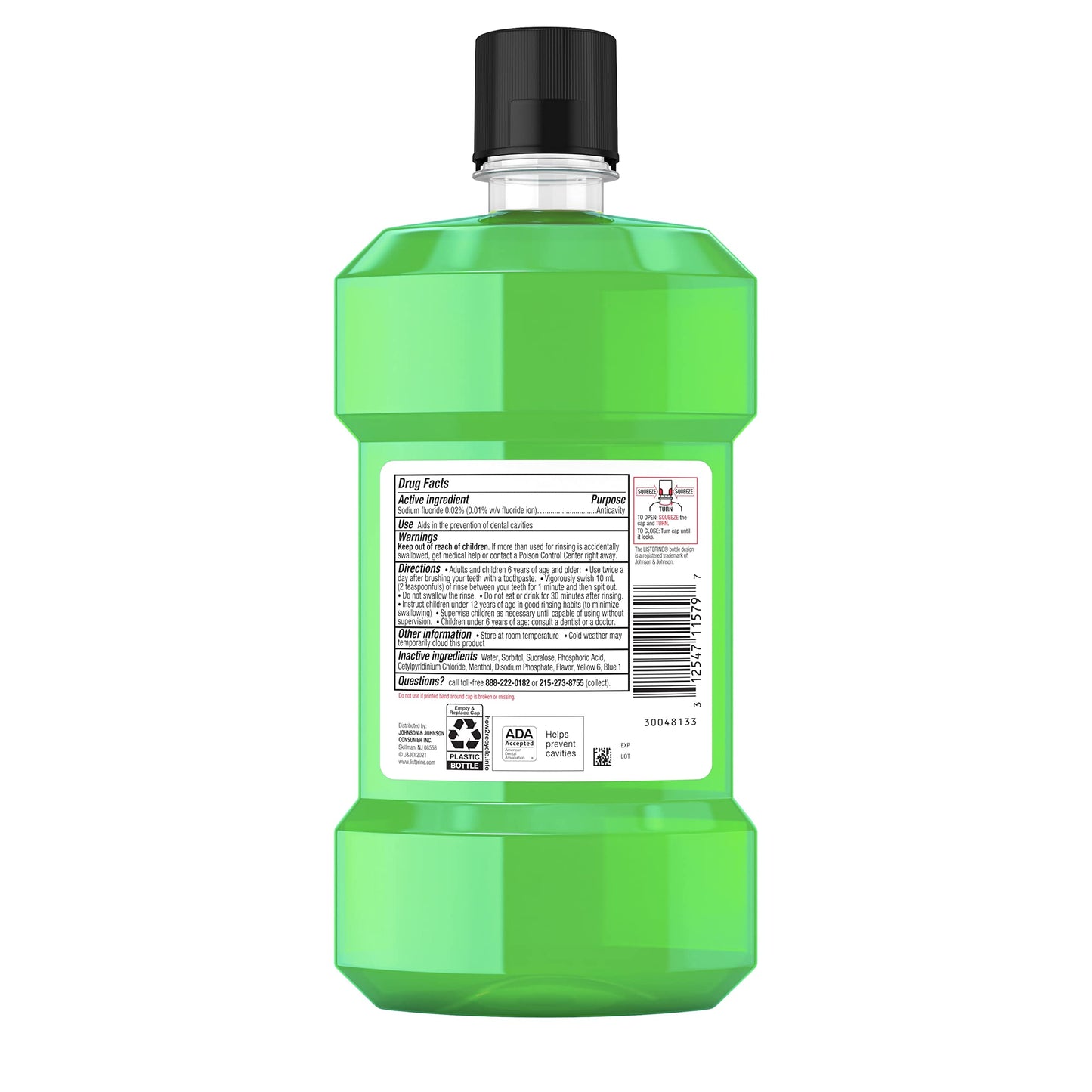 Listerine Smart Rinse Kids Mouthwash, ADA Accepted, Alcohol-Free Anticavity Sodium Fluoride Mouthwash, Oral Rinse for Dental Cavity Protection, Mint Shield Flavor for Children's Oral Care, 500 mL