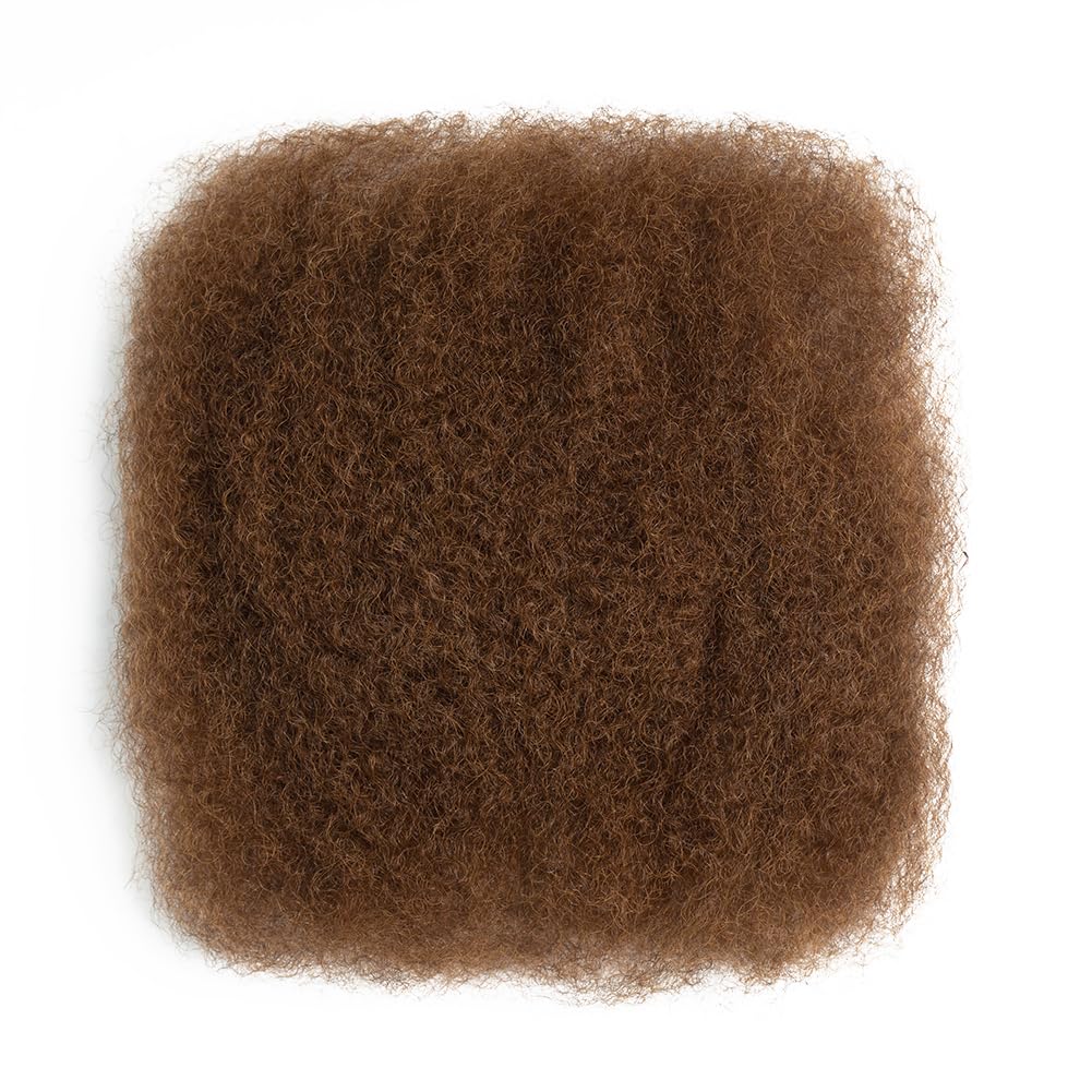 QVR Afro Kinkys Bulk Human Hair for Dreadlock Extensions Repair Locs, Mixed M4/30 12inch Spring Twist Braiding Afro Kinky Human Hair for Locks 50 Gram/Pack