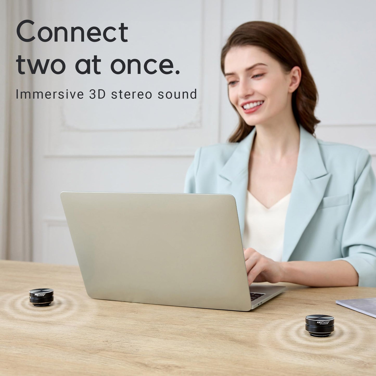 Anything Speaker - Portable Mini Bluetooth Speaker 2024 - Turn Anything Into A Speaker - Wireless Bone Conduction Induction Vibration Humbird + Gift Box - Travel Sized, 360° Sound (Black)