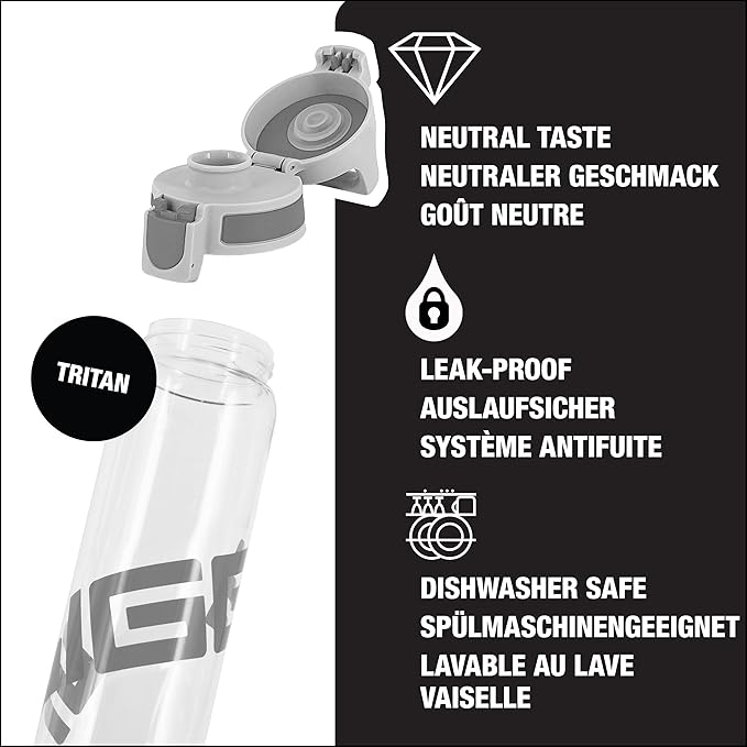 SIGG - Tritan Renew Transparent Water Bottle - Total Clear ONE MyPlanet - For Carbonated Beverages - Dishwasher Safe - With Fruit Strainer - Leakproof & Lightweight - BPA Free - 17 Oz / 25 Oz / 51 Oz