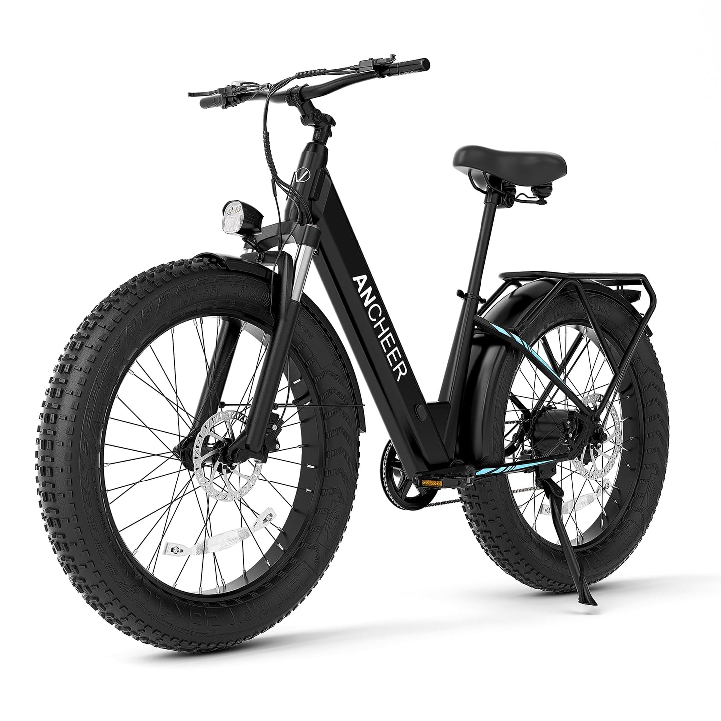 ANCHEER 26" Electric Bike for Adults, 1000W Peak Electric Bike 28MPH 60 Miles Range, 48V 15Ah Built-in Battery - 3A Fast Charging, Fat Tire Electric Bike Off-Road for Women/Men, UL-Certified 7 Speed