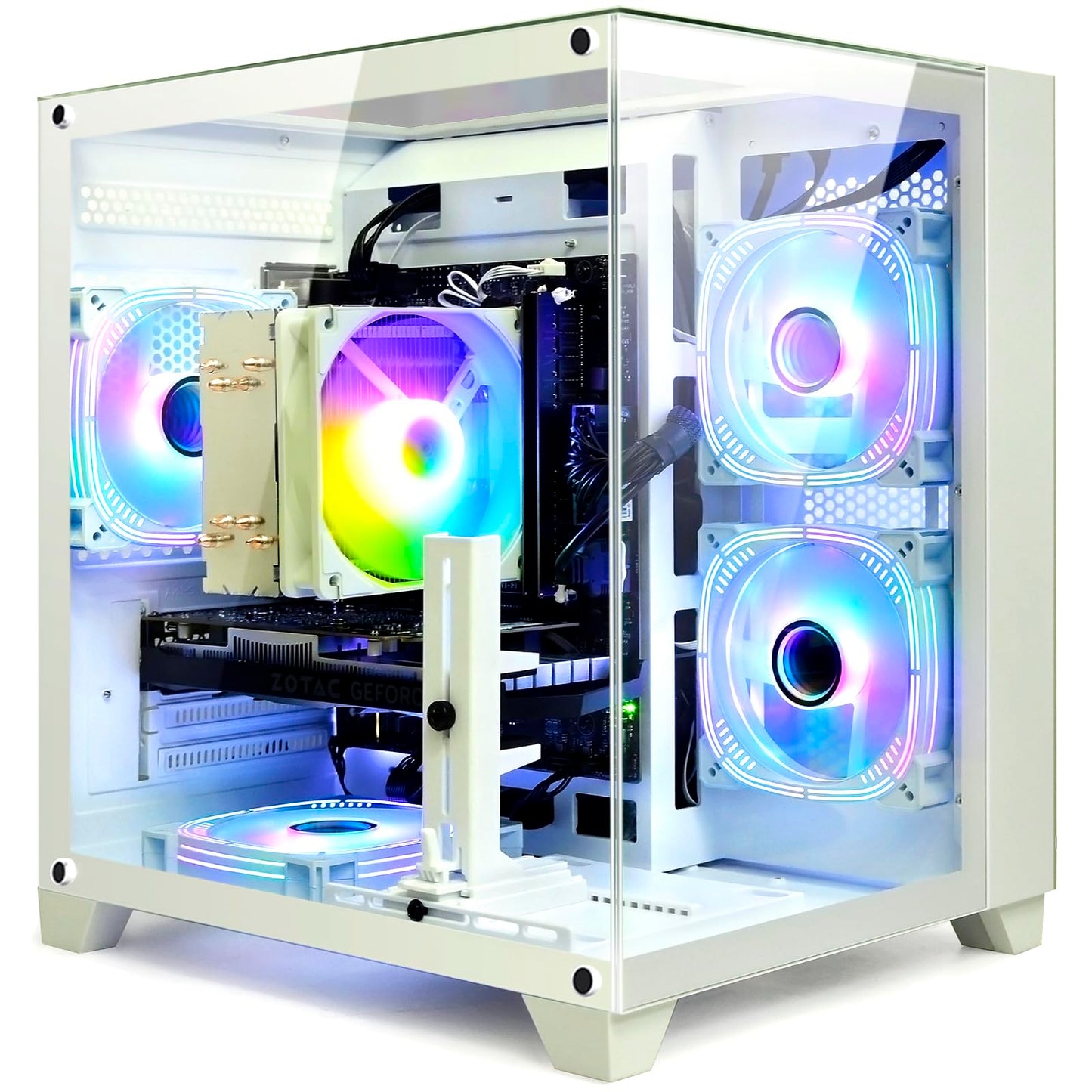 LXZ Gaming Desktop PC Core i5-13400F & Arc B580 12GB GPU, 32GB RAM, 1TB SSD - High Performance Desktop Computer for Gaming/Design (White)