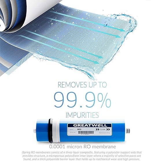 iSpring RCS5T+T20M, 500 GPD Light Commercial Reverse Osmosis Water Filter System with 20 Gallon Pre-Pressurized Tank