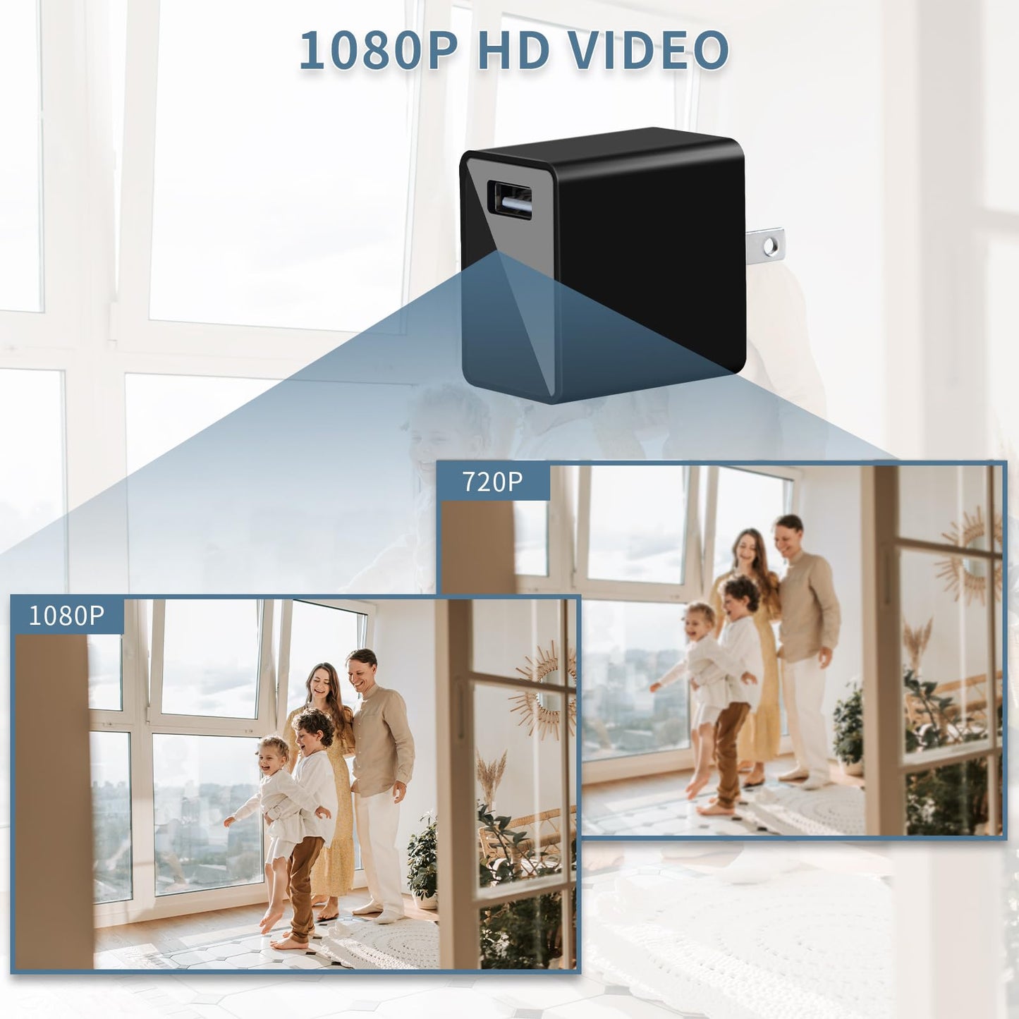 TQGX Hidden Camera Charger Full 1080P HD Wireless Spy Camera Hidden Nanny Cam Mini USB Charger with Motion Detection, Hidden Cameras for Home Security, Office, Baby, Pets, Elderly Parents