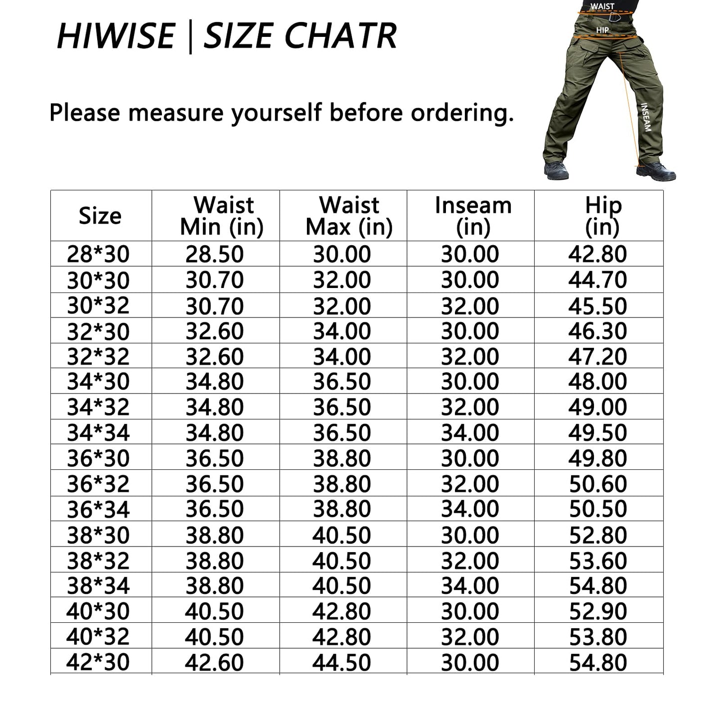 Hiwise Men's Stretch Tactical Pants Water Resistant Ripstop Cargo Pants Outdoor Lightweight EDC Work Hiking Pants (Navy Blue, 34WX32L)