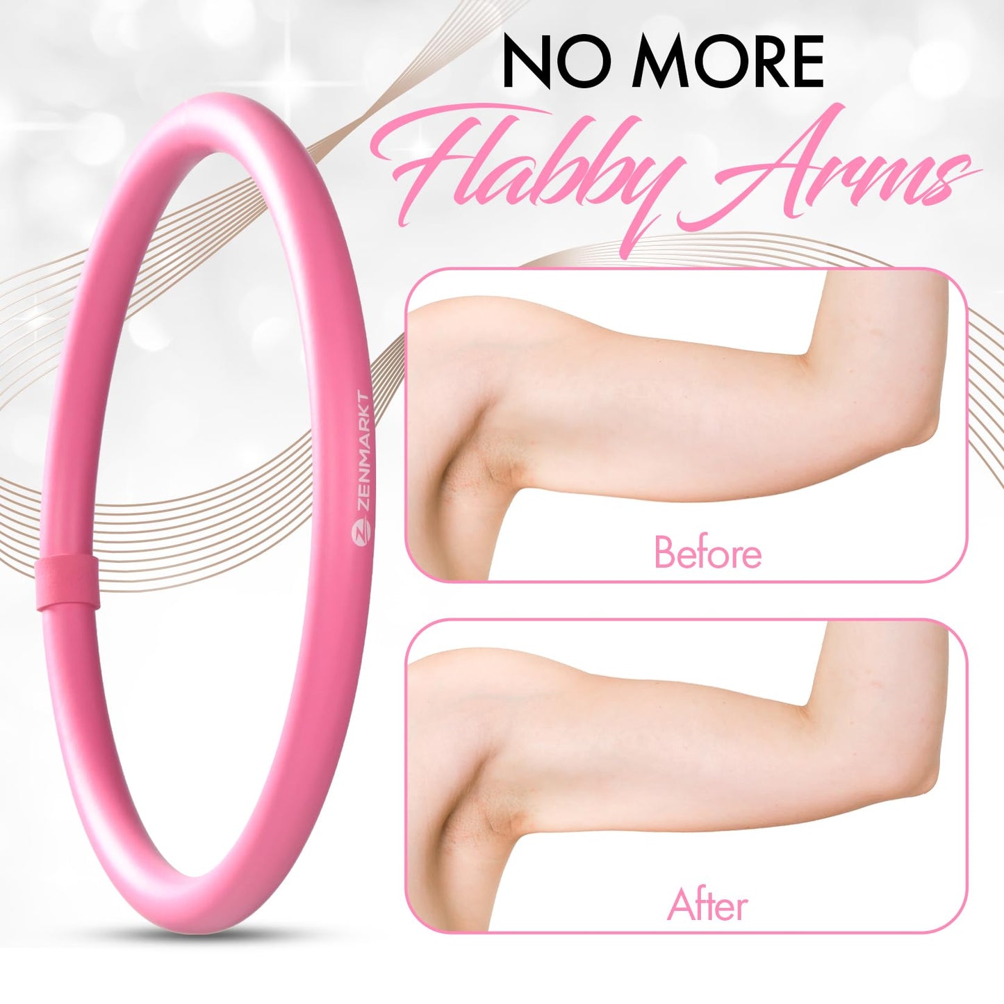Arm Hoop - Mini Hula Hoop for Adults - Strengthen Arms and Shoulders - Weighted Hula Hoop for Fun Upper Body Exercise - Lightweight and Portable Fitness Equipment for Effective Workouts (Pink)