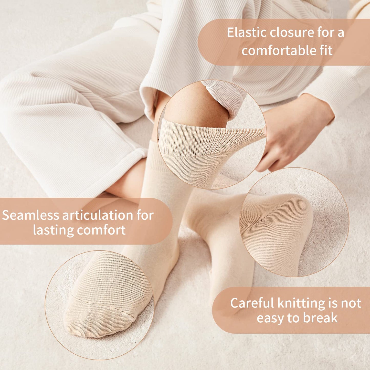 J-BOX Women Cotton Crew Socks,10-Pairs Thin Casual Dress Socks for Business,Trouser, Breathable Soft running Ankle Socks